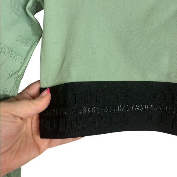 Gymshark Sage Green Vision Activewear Long Sleeve Crop Top Women’s Sz Small NWT - Picture 5 of 8